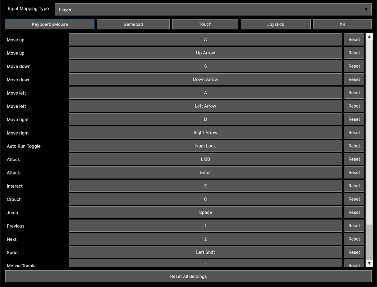 Input rebinder runtime in game ui key binding screenshoot