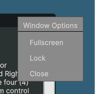 Runtime context menu example on a runtim window