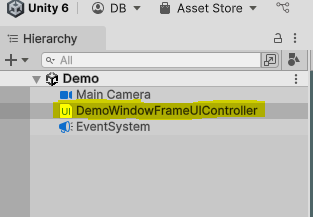 Scene Hierarchy for demo