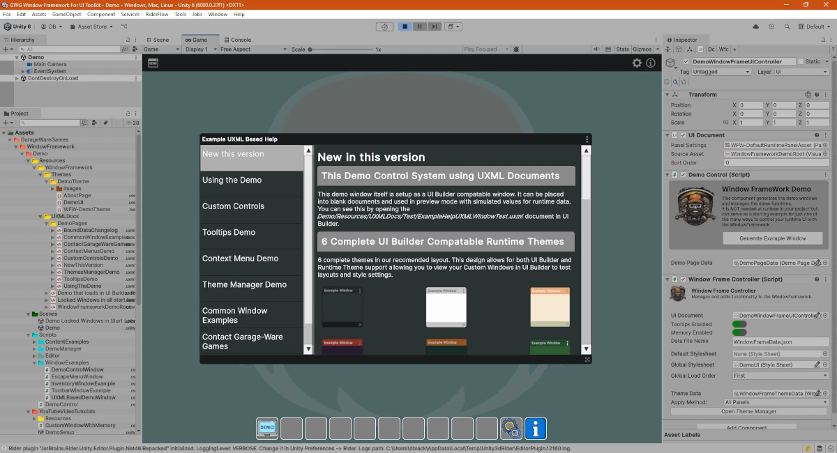 Demo Intro Window