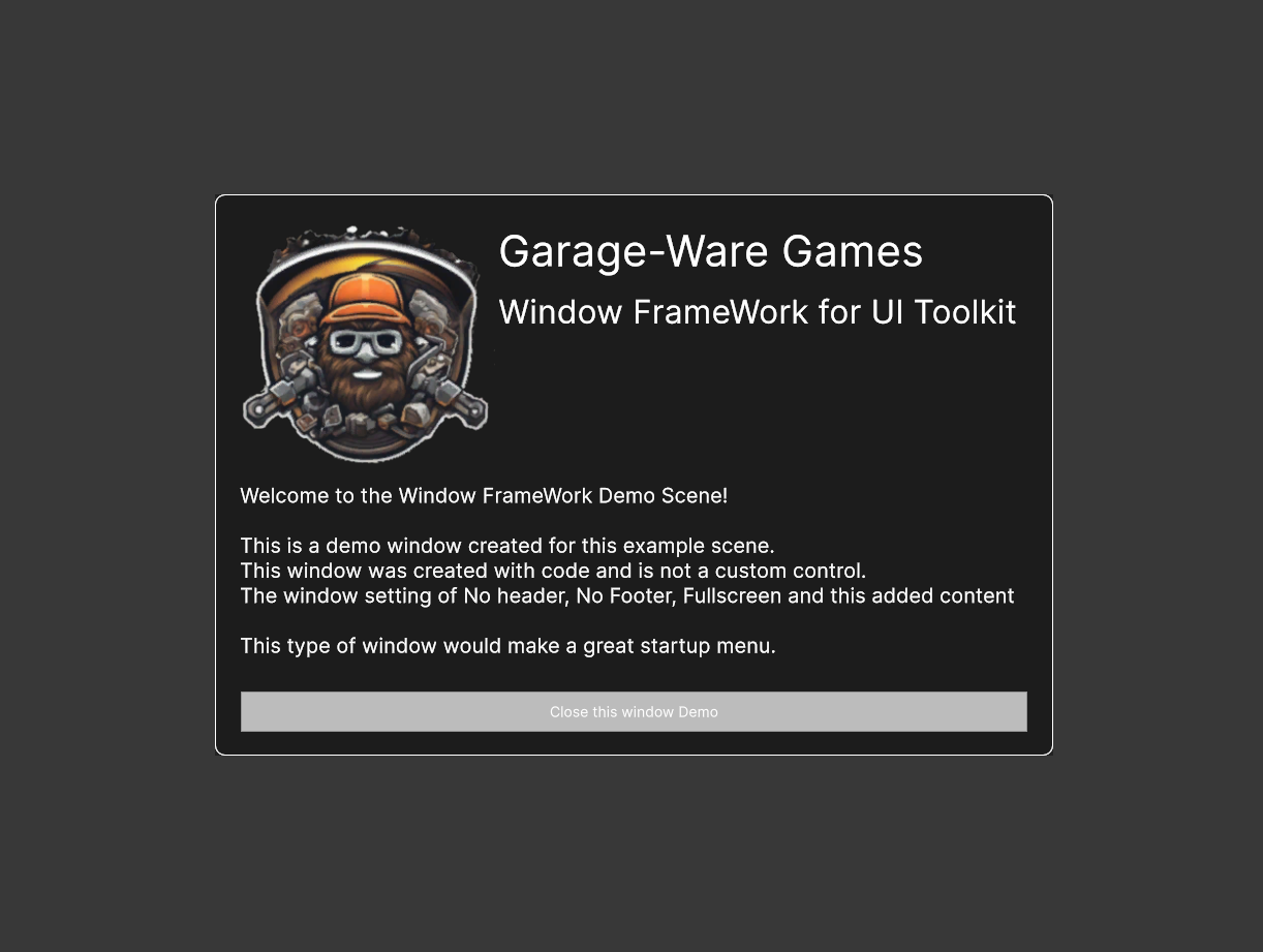 Demo Startup Screen