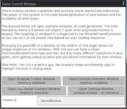 Demo Control Window