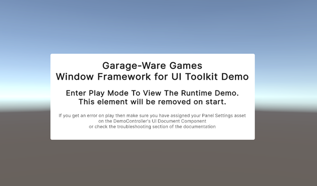 Demo Intro Screen