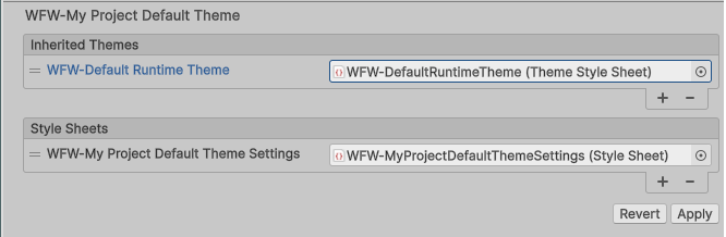 Window Framework Recomended Theme Laout in Inspector