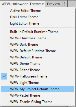 Theme view in UI Builder