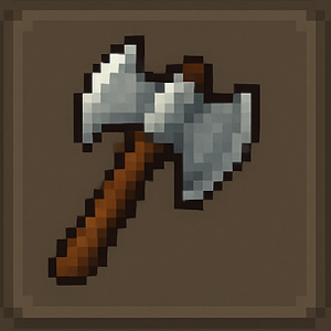 Low resolution game icon for an Axe